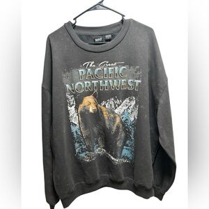 MAD Engine Vintage Black Pacific Northwest Bear Crewneck